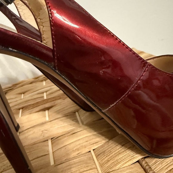 Boutique 9 Red Slingback Heels with Peep-Toe and Stiletto - Picture 4 of 8